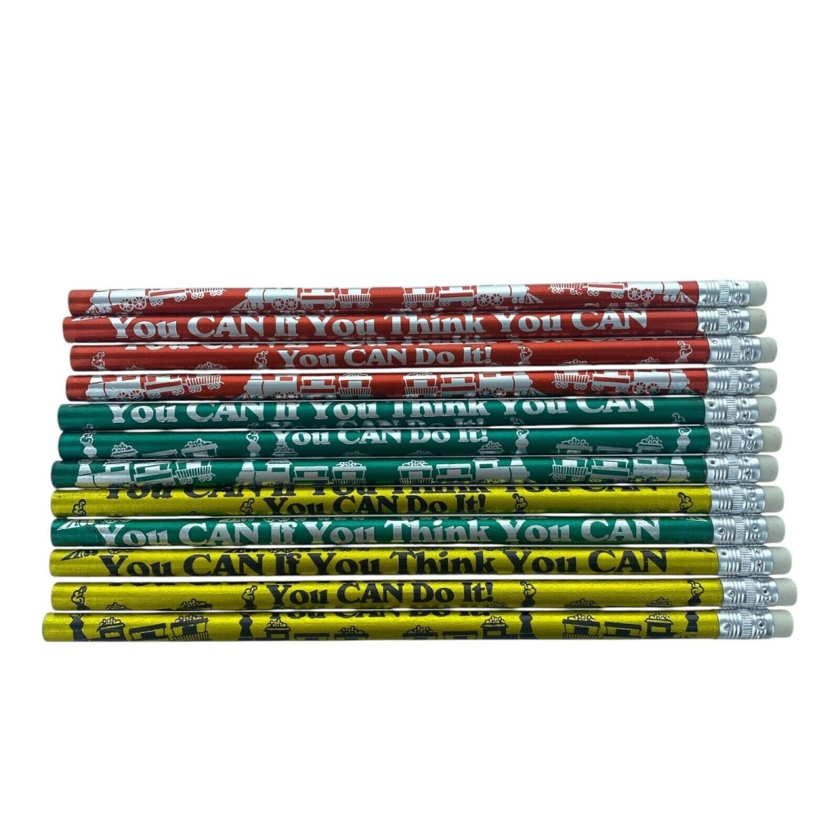12pcs Motivational Encouraging Words HB Pencils for School Student Classroom - PartyErasers