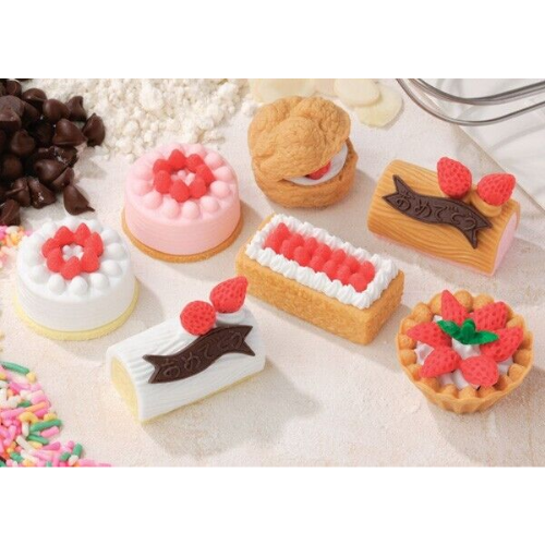 Iwako Japanese Puzzle Eraser - Cake, Cream Puff and Fruit Tart