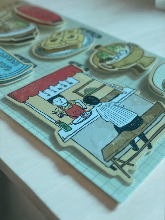 3D Stickers of Chinese Street Food Dim Sum for Scrapbook - PartyErasers