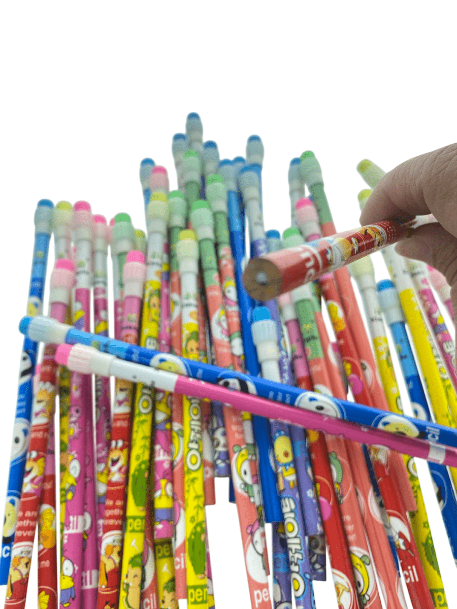 48pcs Colourful Cartoon Novelty Pencils Fun School, Office & Party Favour Set - PartyErasers