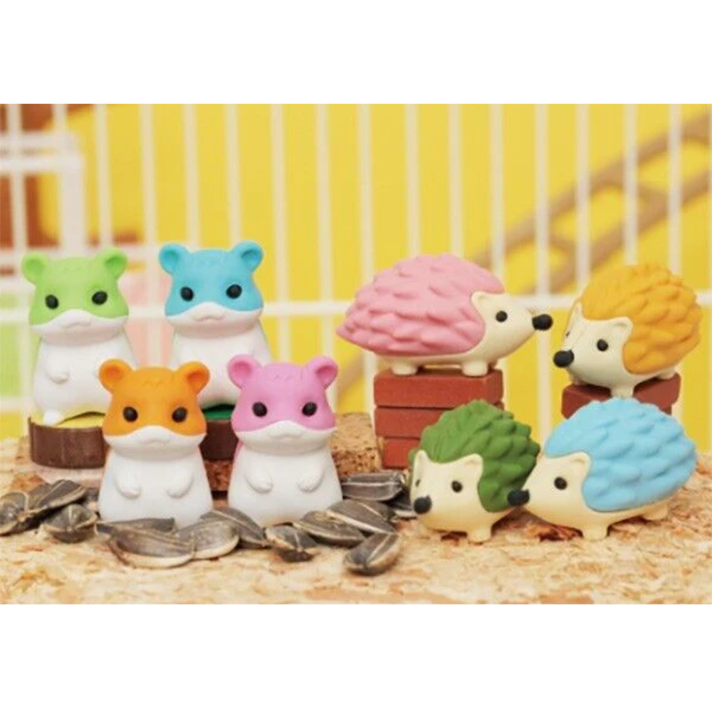 Iwako Japanese Puzzle Eraser - Hamster and Hedgehog