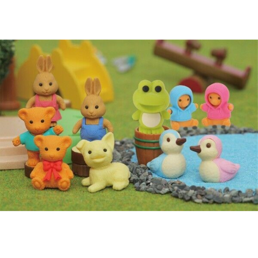 Iwako Japanese Puzzle Eraser - Teddy Bear, Rabbit & Dog