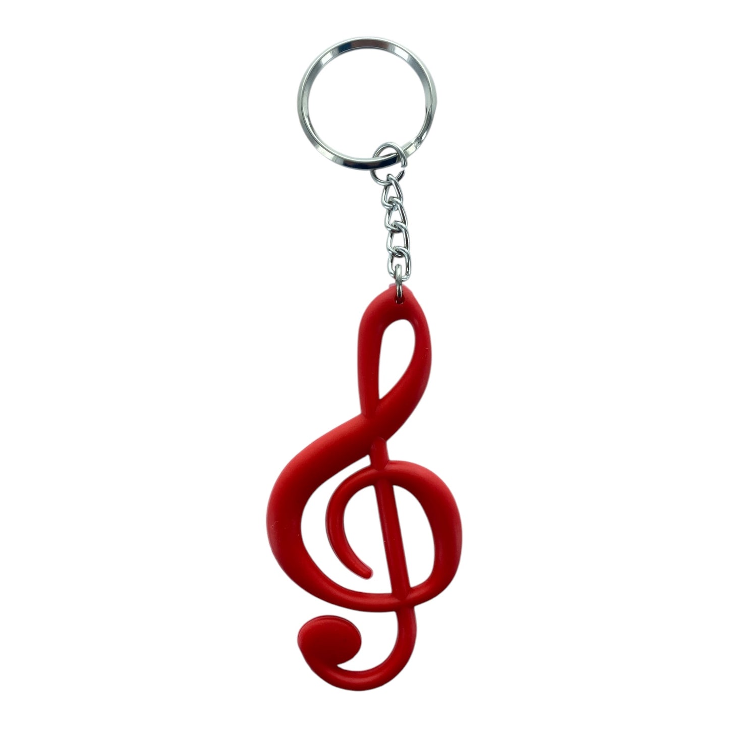 Music Themed Keyrings Keychains - Treble Clef G Clef (Red)