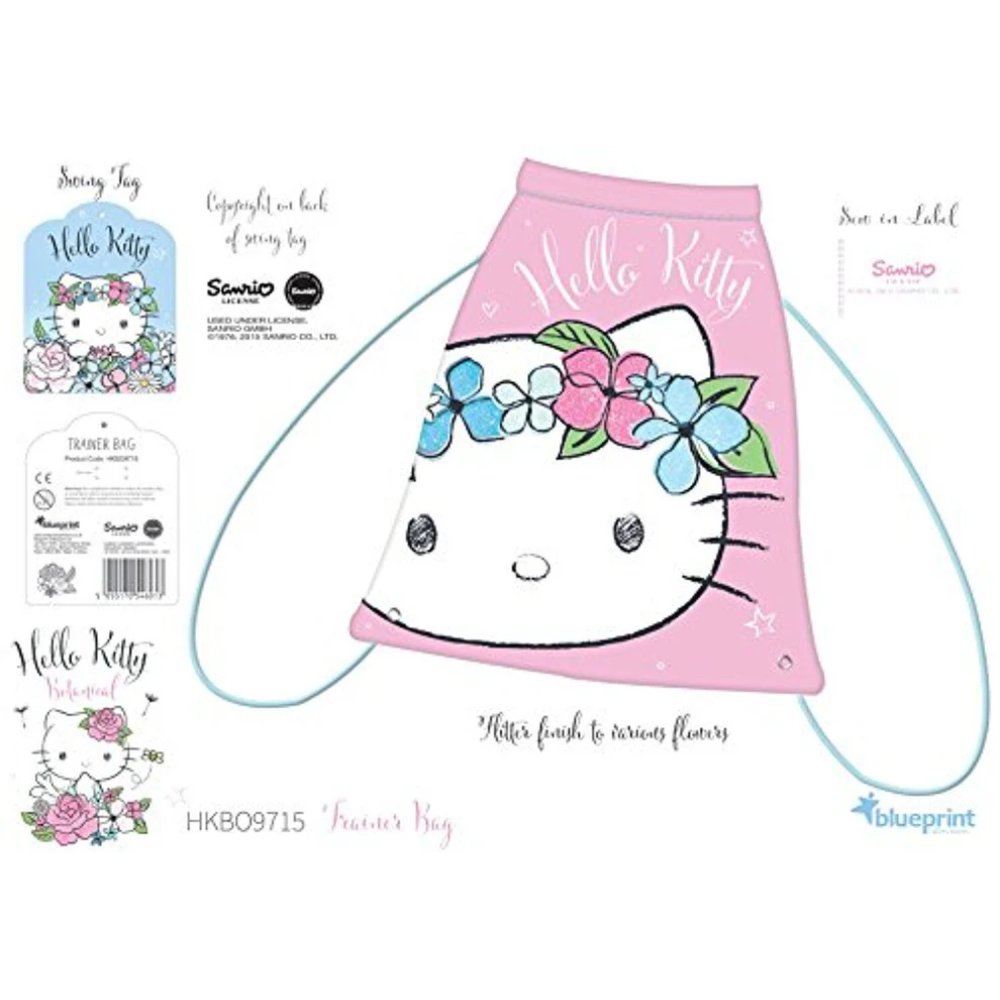 Hello Kitty Botanical Trainer Bag Swim Bag Drawstring Handles