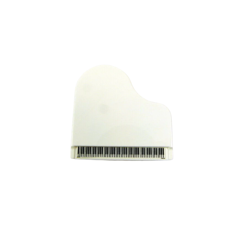 Music Themed Piano Shape Memo Clip with Pen Holder and Magnet - White
