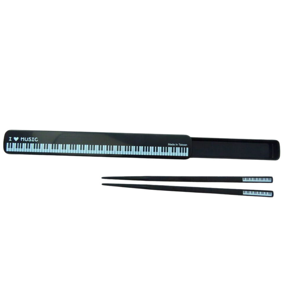 Music Themed Keyboard Design Chopsticks Set in Pull-open Case