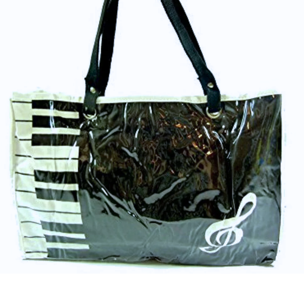 PartyErasers Music Themed Stylish Horizontal Tote Bag - Canvas with Soft PVC ...