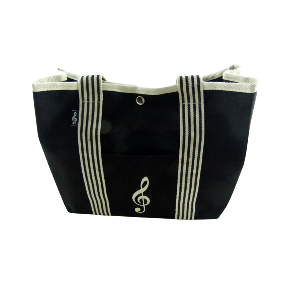 Music Themed Black and White I love Music Hand handle Tote Bag