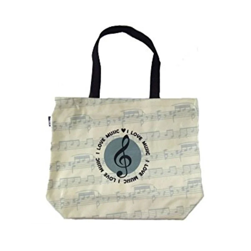 PartyErasers Music Themed Stylish Horizontal Tote Bag - Canvas with Soft PVC ...