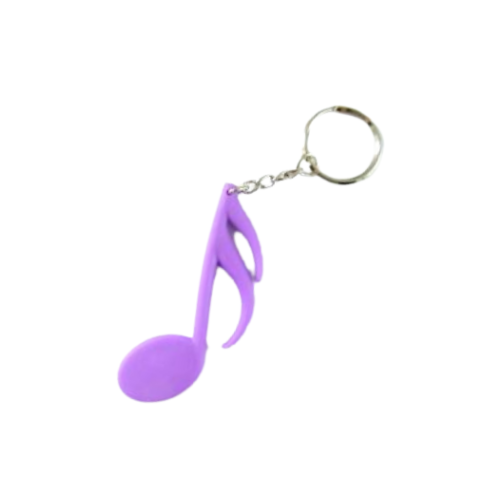 Music Themed Keyrings Keychains - Sixteenth Note (purple)