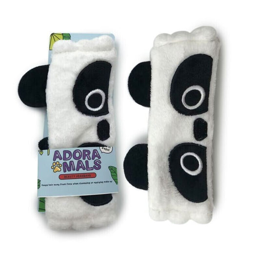 Adoramals Plush Headband Panda Rabbit Cat Unicorn Face Washing Makeup Headband - PartyErasers