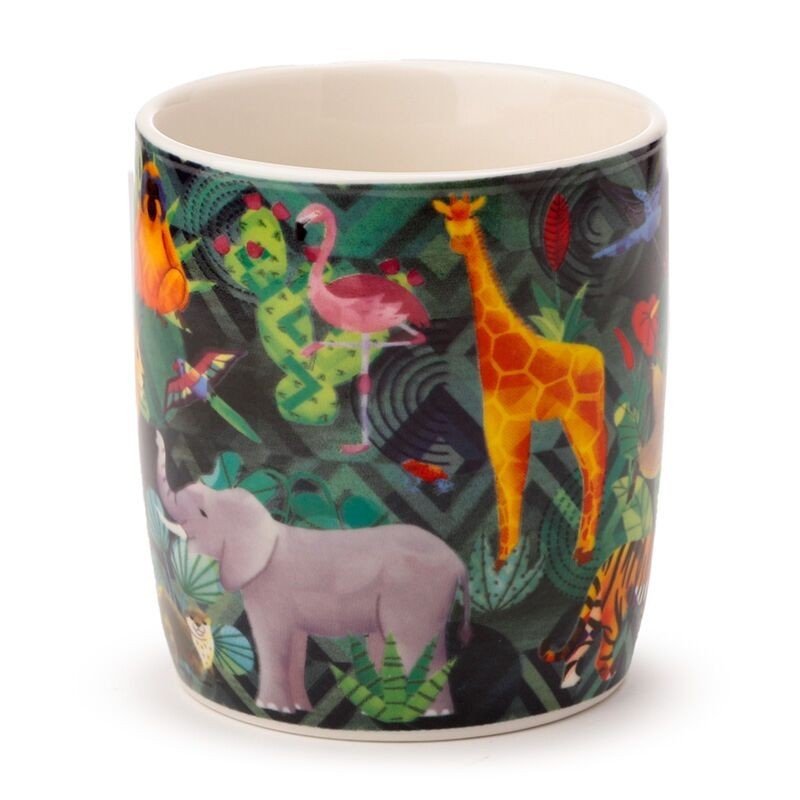 Animal Kingdom Themed Porcelain Mug Jungle Dishwasher & Microwave Safe 300ml - PartyErasers