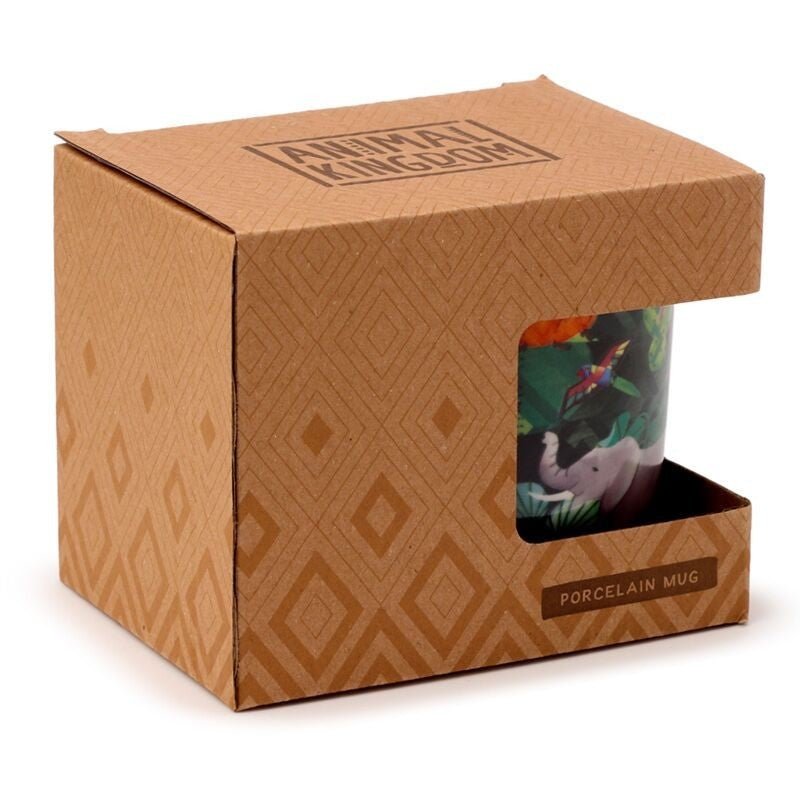 Animal Kingdom Themed Porcelain Mug Jungle Dishwasher & Microwave Safe 300ml - PartyErasers