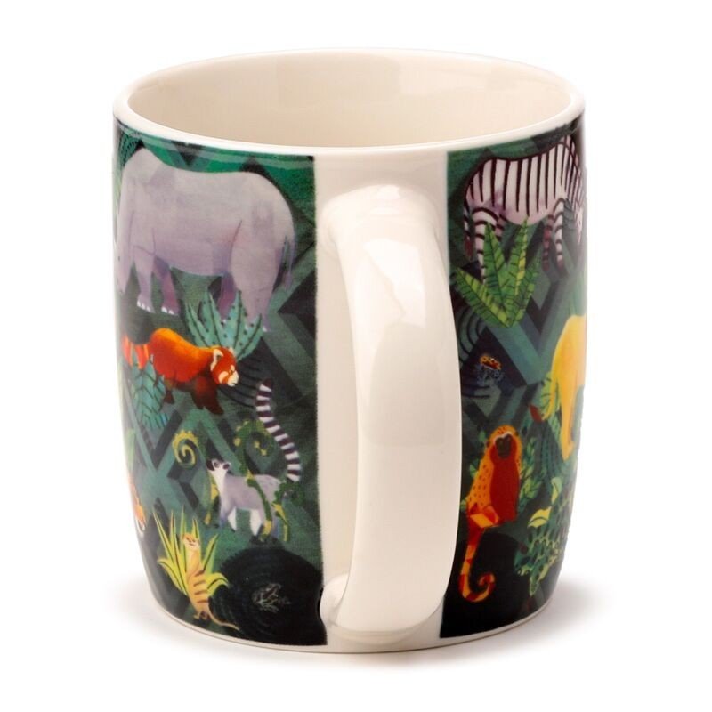 Animal Kingdom Themed Porcelain Mug Jungle Dishwasher & Microwave Safe 300ml - PartyErasers