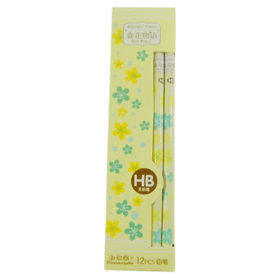 Beautiful Lily Print HB Pencil with Eraser (12 pencils) - PartyErasers