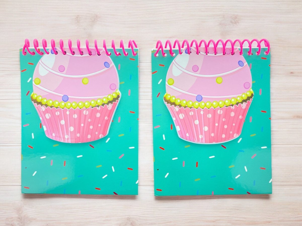 Butterflies Cupcakes Owl Die Cut Spiral Notebook Ruled Wired Jotter Pad (2pcs) - PartyErasers
