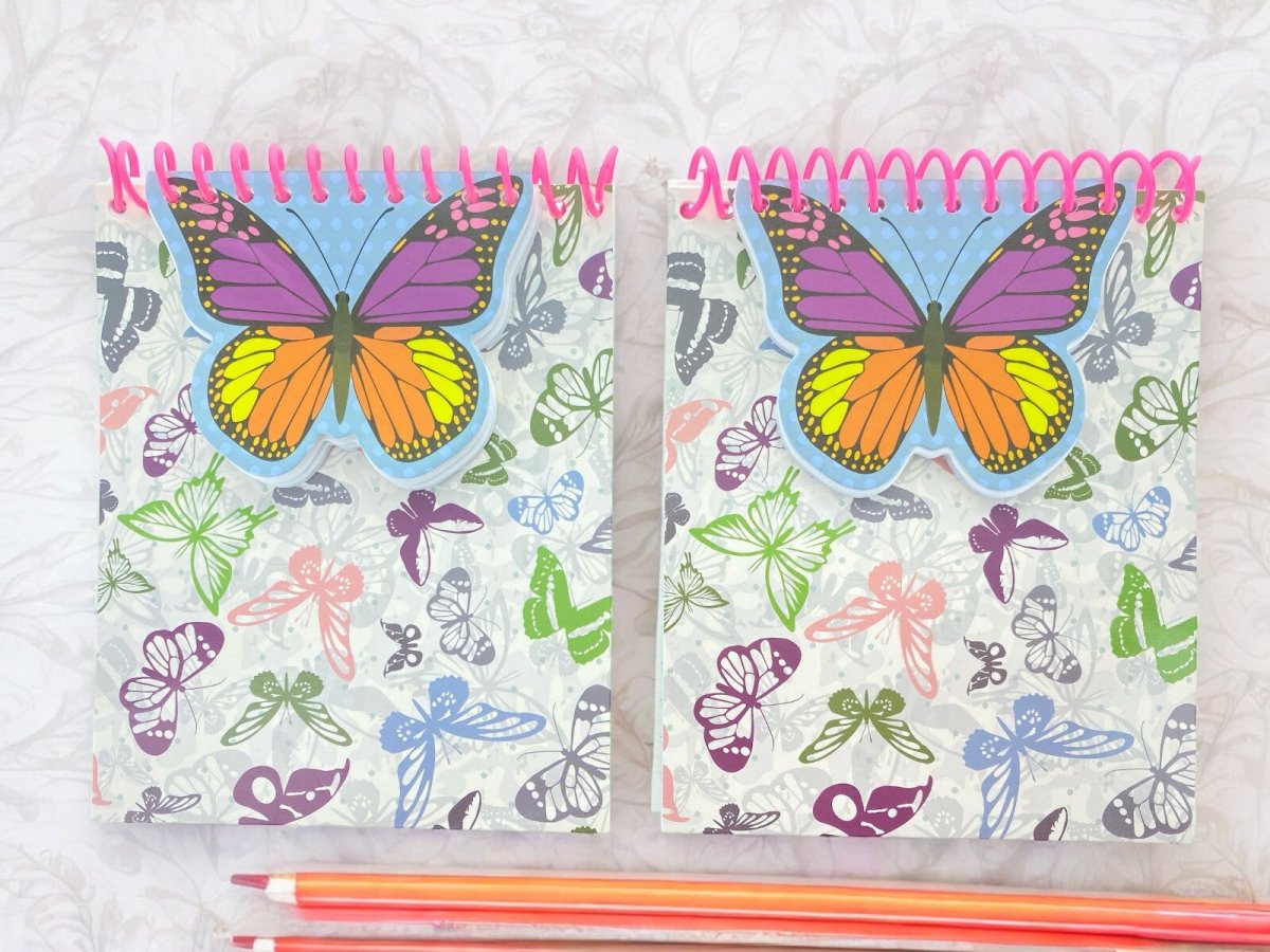 Butterflies Cupcakes Owl Die Cut Spiral Notebook Ruled Wired Jotter Pad (2pcs) - PartyErasers
