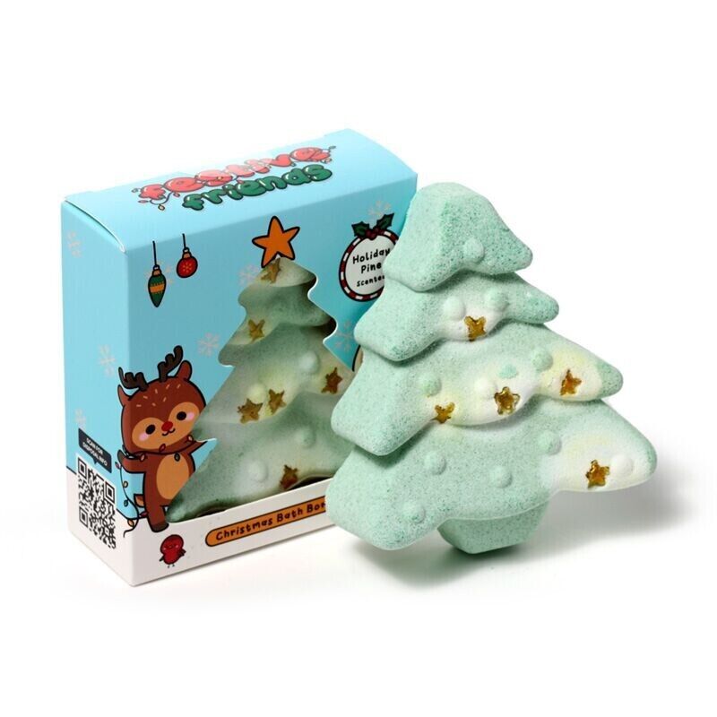 Christmas Tree Shaped Bath Bomb - UK Handmade Festive Gift Boxed - PartyErasers