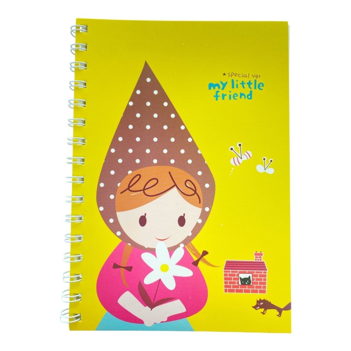 Cute Fairy Tale A5 Spiral Notebook Ruled 140 Pages Wired Jotter Pad - PartyErasers