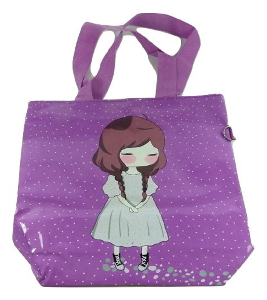 Cute Girl Shiny PU Zipped Shoulder Bag Shopping Bag - PartyErasers