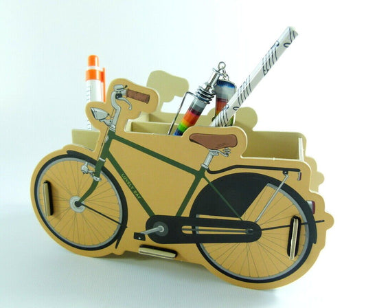 Desk Organiser Pencil Holder DIY Board Box with Compartments - Bicycle - PartyErasers