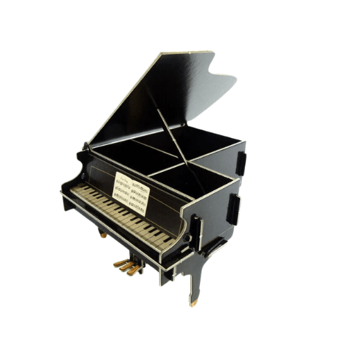 Desk Organiser Pencil Holder DIY Board Box with Compartments - Grand Piano - PartyErasers