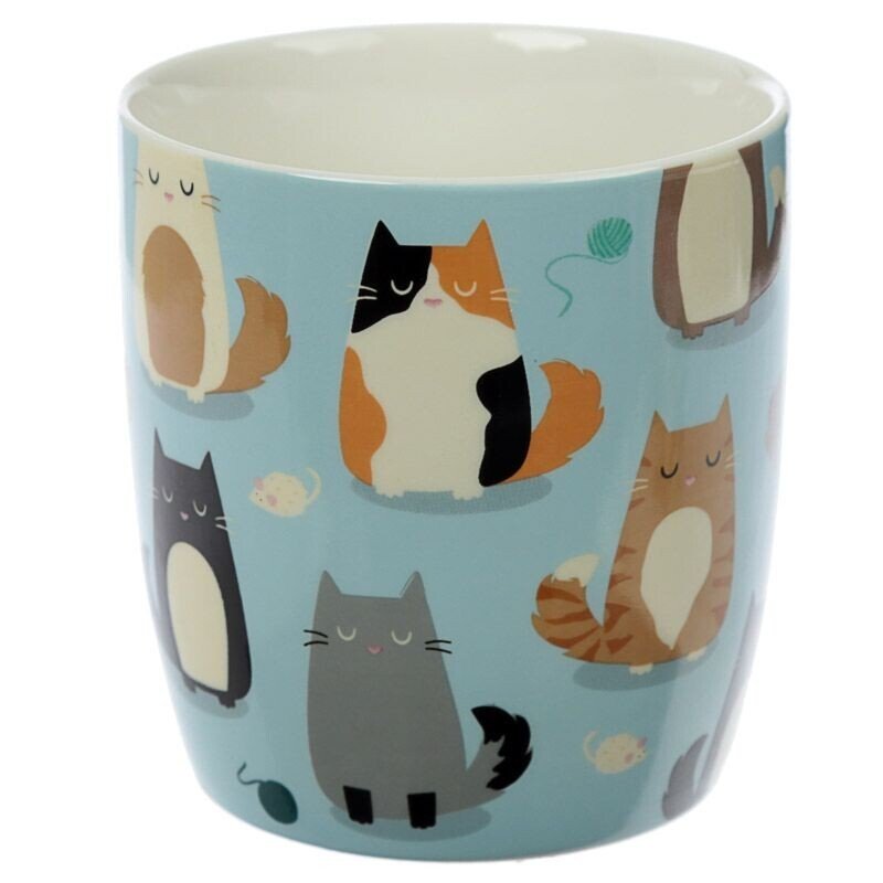 Feline Fine Cat Porcelain Mug - PartyErasers