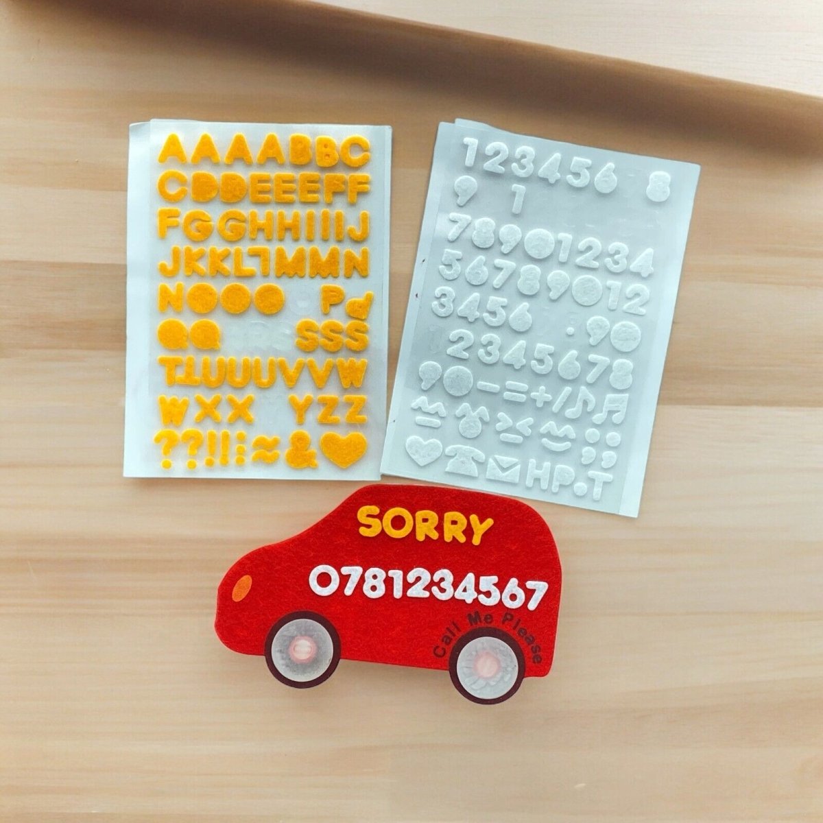 Felt Sign Number Name Plate for Car Window Home Décor – Create Your Own Words - PartyErasers