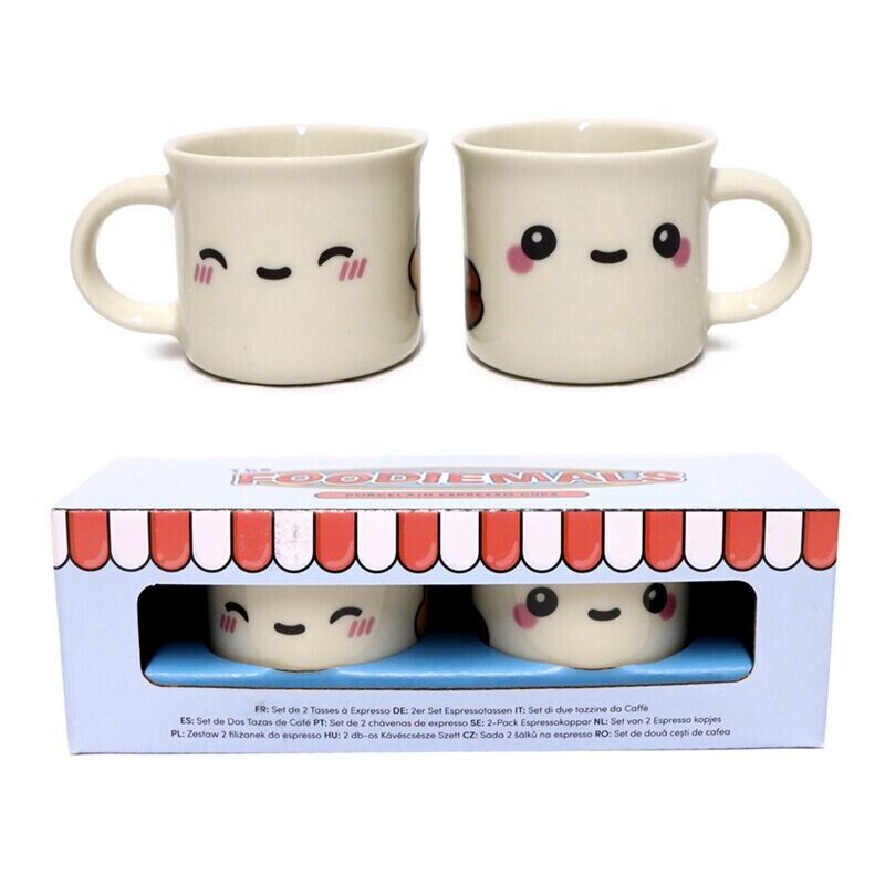 Foodiemals Set of 2 Porcelain Espresso Cups - PartyErasers