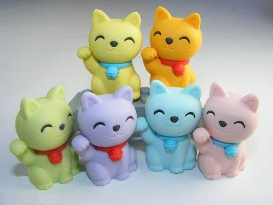Iwako Japanese Puzzle Eraser - Japanese Maneki Neko Lucky Cat - PartyErasers