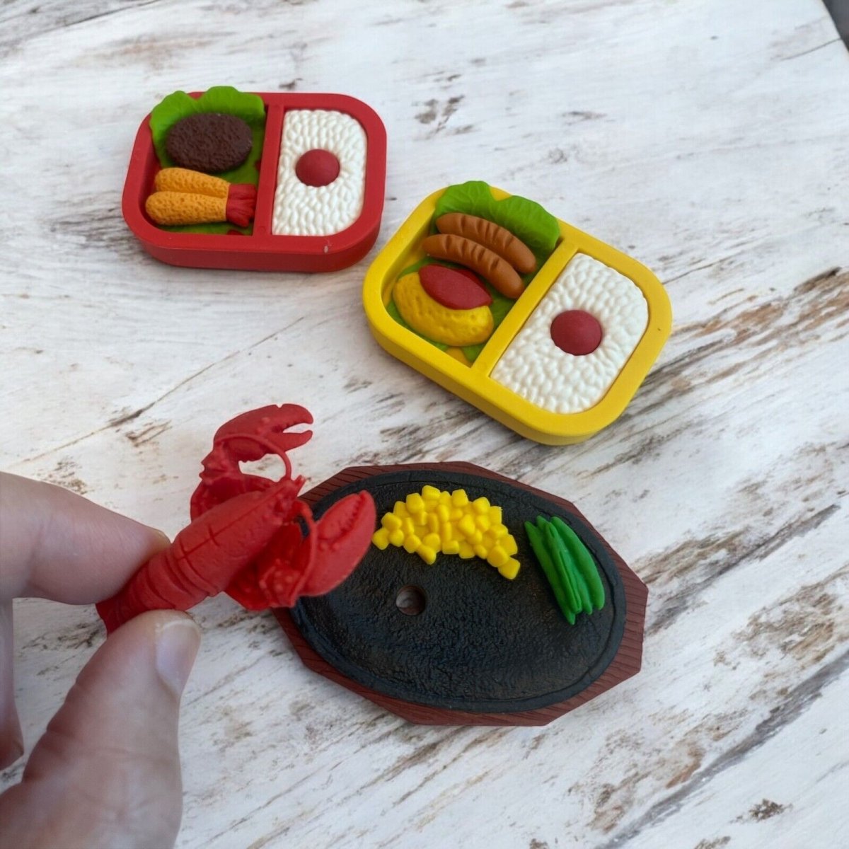 Iwako Japanese Puzzle Eraser - Lobster, Japanese Lunch Bento Set (rare) - PartyErasers