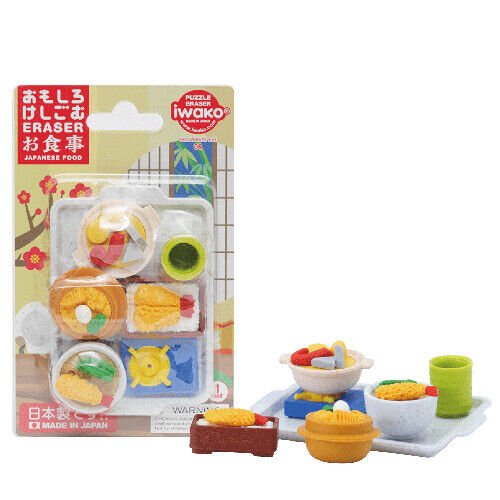 IWAKO Japanese Puzzle Eraser Rubbers Blister Set - Food Collections - PartyErasers