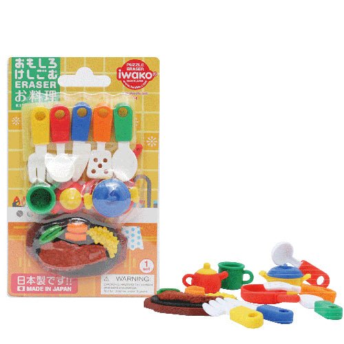 IWAKO Japanese Puzzle Eraser Rubbers Blister Set - Kitchenware - PartyErasers