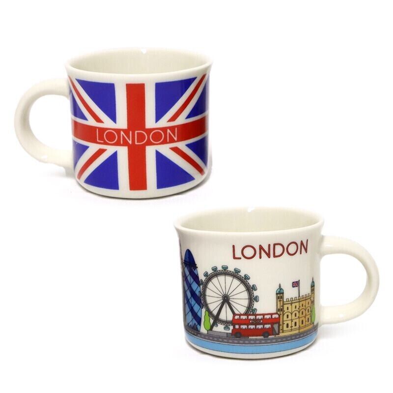 London Icons Set of 2 Porcelain Espresso Cups - PartyErasers