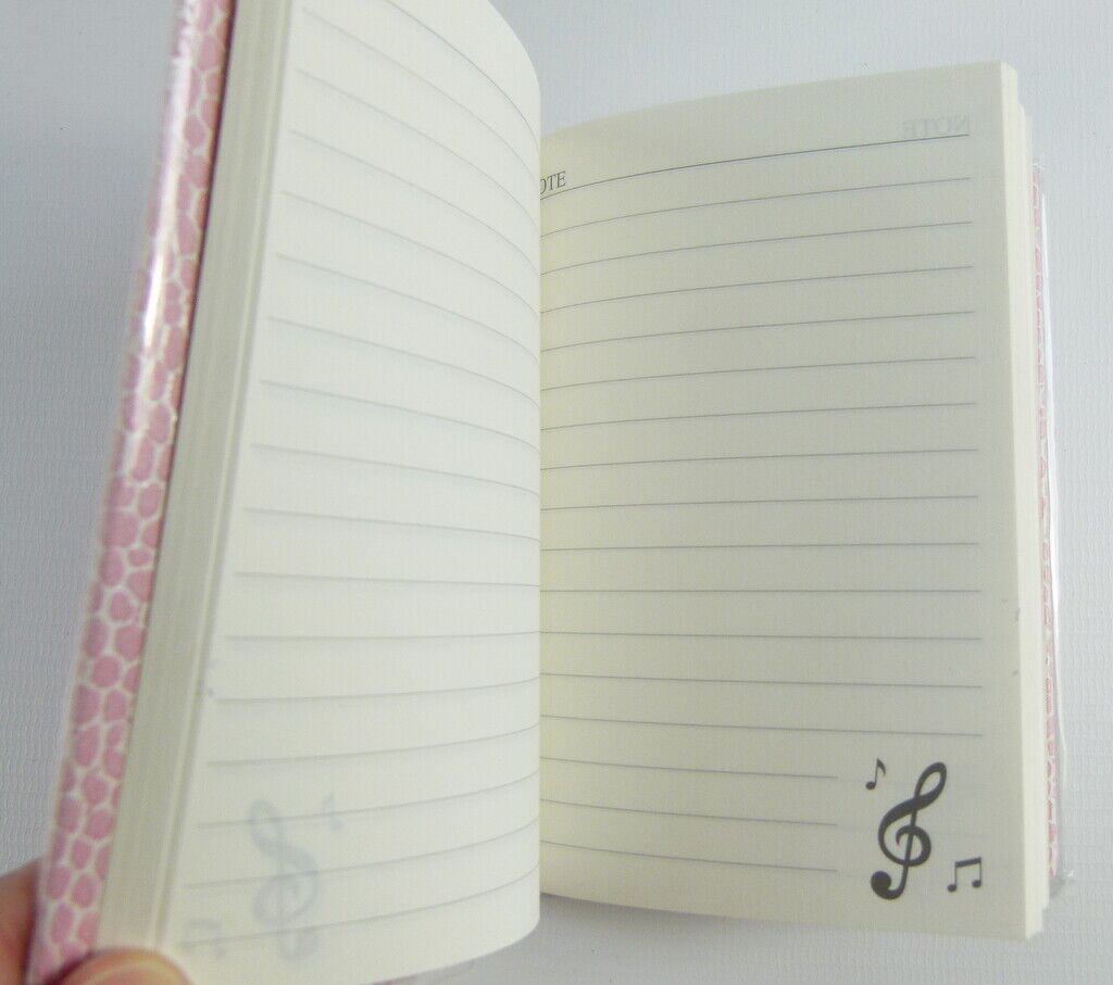 Memoire Leather Like Lined Notebook with Gold Stamped Treble Clef Necklace De... - PartyErasers