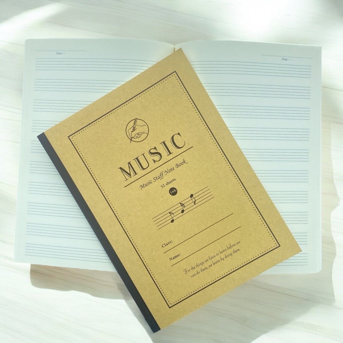 Music Manuscript Book 10 or 8 Stave 32 Sheets Blank Sheet Music Notebook - PartyErasers