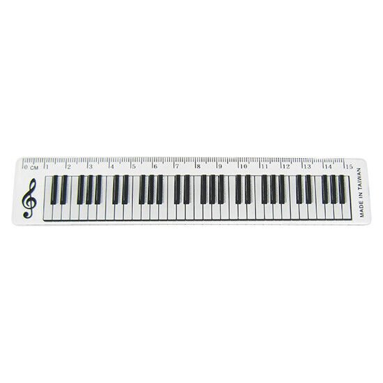 Music Themed 15cm/6 Inch Plastic Measuring Ruler for School Home Office - PartyErasers