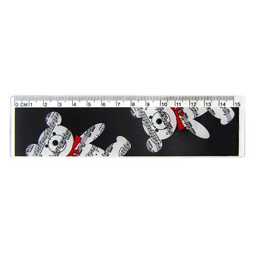 Music Themed 15cm/6 Inch Plastic Measuring Ruler for School Home Office - PartyErasers