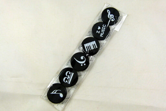Music Themed 6 pieces 2.5cm dia Music Notes White Board Fridge Magnets - PartyErasers