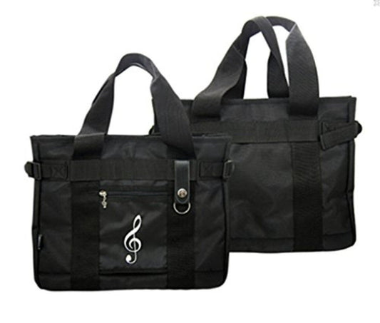 Music Themed Briefcase work bag - Treble Clef (Black) - PartyErasers