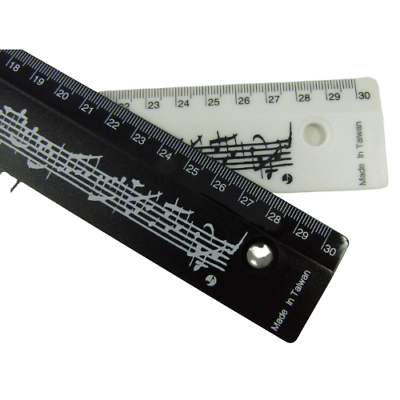 Music Themed Design 30cm Long Ruler - Musical Notes (White) - PartyErasers