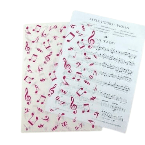 Music Themed Design A4 L Shape Folder Plastic Documents File Folder - PartyErasers