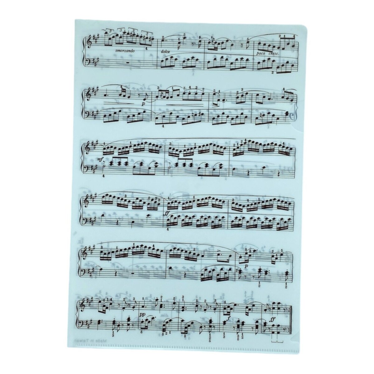 Music Themed Design A4 L Shape Folder Plastic Documents File Folder - PartyErasers