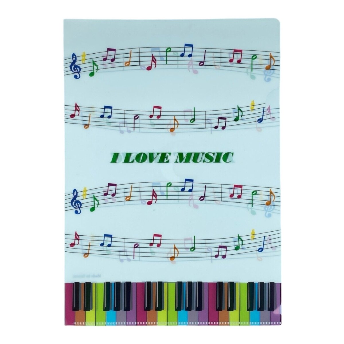 Music Themed Design A4 L Shape Folder Plastic Documents File Folder - PartyErasers