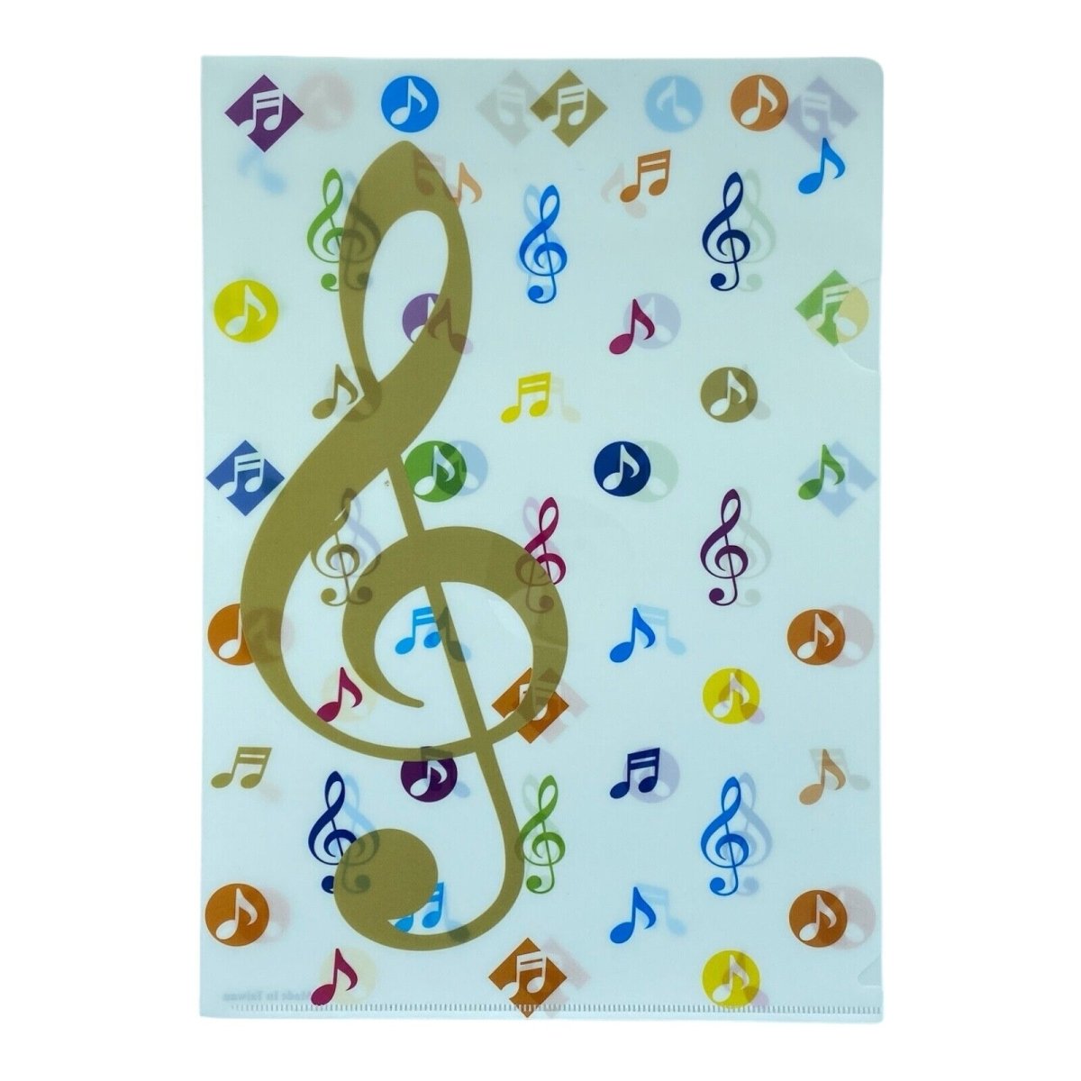 Music Themed Design A4 L Shape Folder Plastic Documents File Folder - PartyErasers