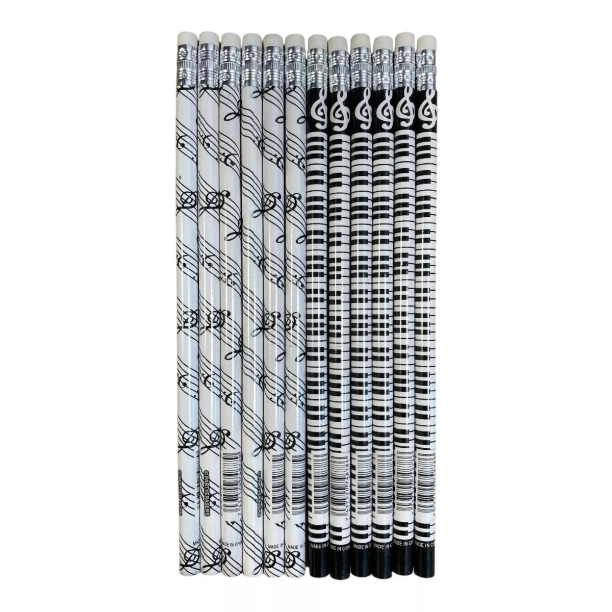 Music Themed HB Pencils (12pcs) Stationery Music Gifts - PartyErasers