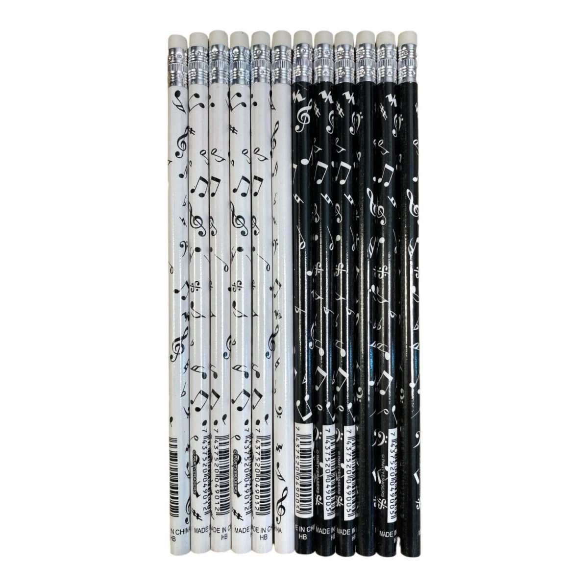 Music Themed HB Pencils (12pcs) Stationery Music Gifts - PartyErasers