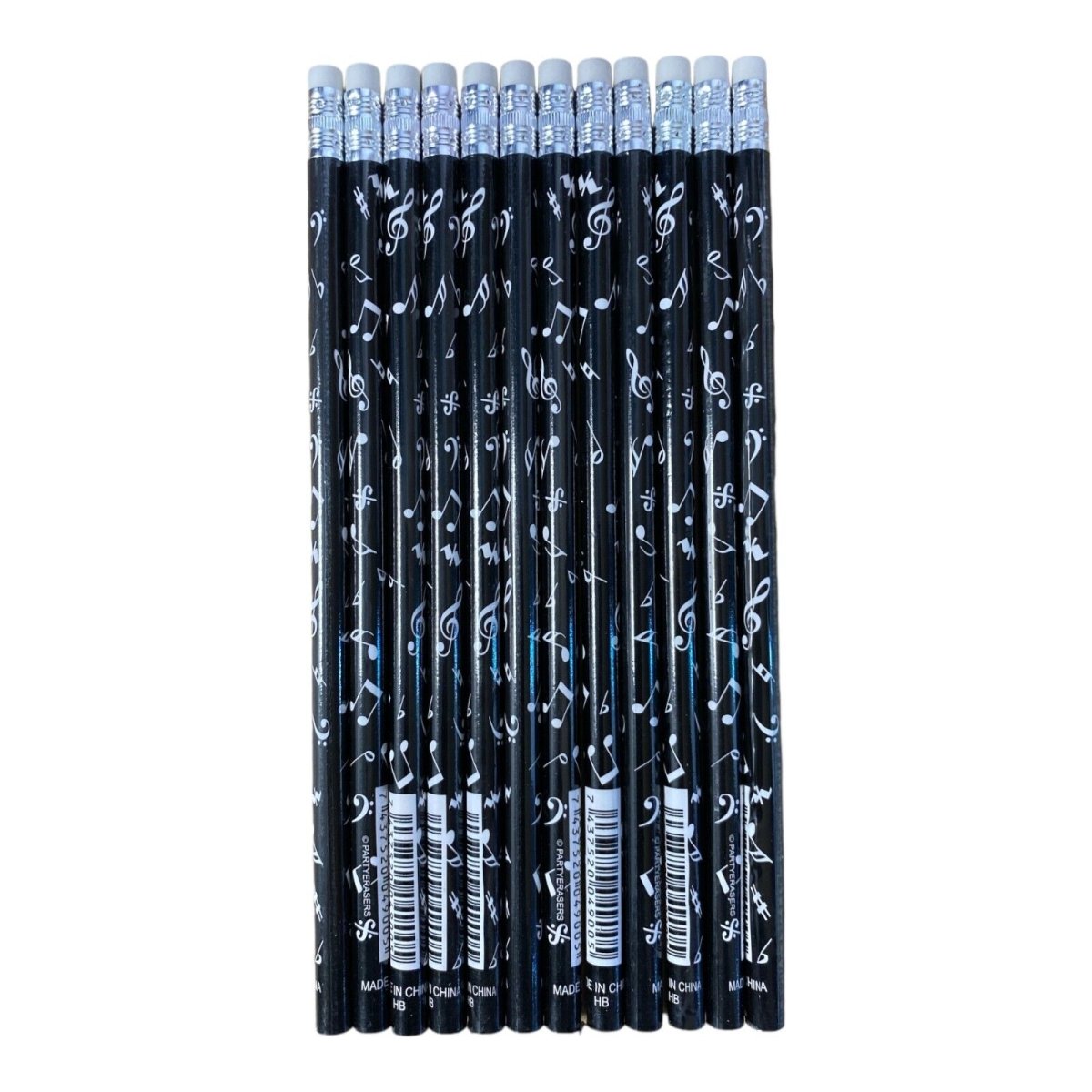 Music Themed HB Pencils (12pcs) Stationery Music Gifts - PartyErasers