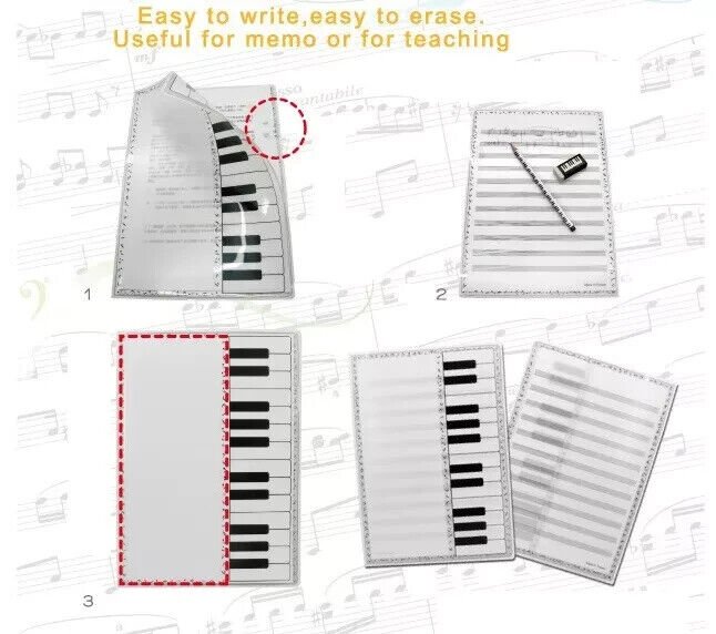 Music Themed Keyboard Design L Shape Folder - PartyErasers