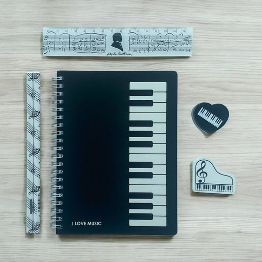Music Themed Notebook Stationery Set Music Teachers/Student/School Gift (KB) - PartyErasers